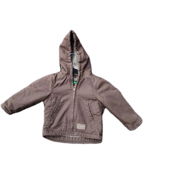 Little Boy Size 2 Toddler Schmidt Workwear Jacket/coat Hooded Brown Baby Toddler - Picture 1 of 8